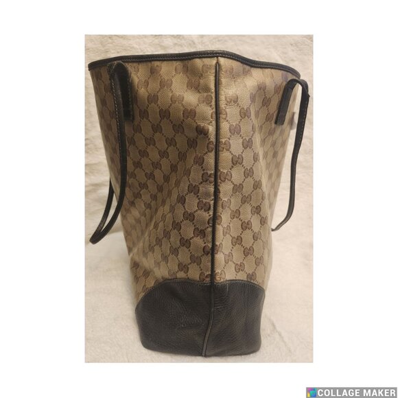 Authentic GUCCI GG Canvas Tote Bag Brown Made in Italy - Picture 8 of 9